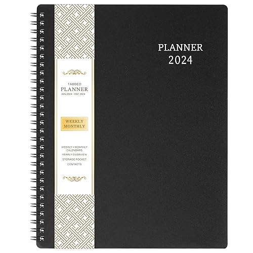 2024 Planner - Jan. 2024 - Dec. 2024, 8' x 10' (with Twin-Wire Binding), Planner 2024 Weekly & Monthly, Strong Twin-Wire Binding, Round Corner, Improving Your Time Management Skill