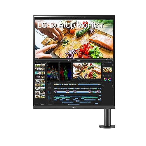 LG 28MQ780-B 28 Inch SDQHD (2560 x 2880) Nano IPS DualUp Monitor with Ergo Stand, DCI-P3 98% (Typ.) with HDR10, USB Type-C (90W PD) - Black