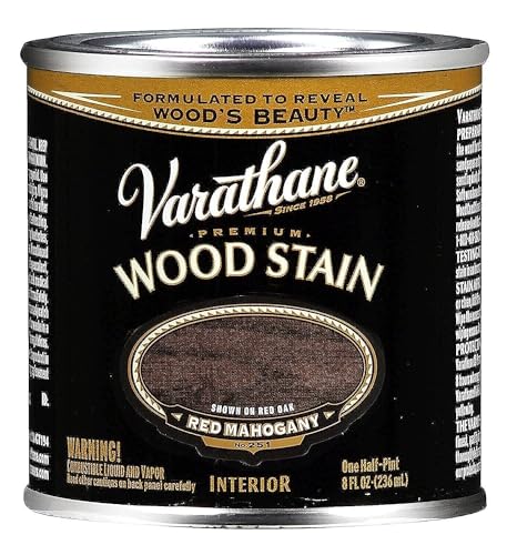 Varathane 211801 Premium Wood Stain, Half Pint, Red Mahogany