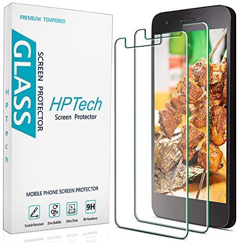 HPTech 2-Pack Screen Protector For LG Rebel 4 LTE, Lml212vl Tempered Glass, 9H Hardness, Easy to Install, Bubble Free