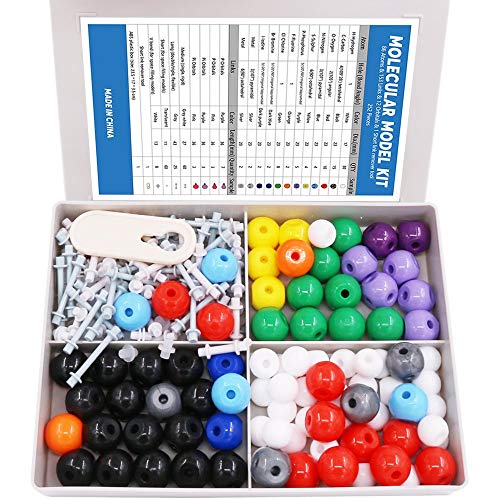 240-Piece Molecular Model Kit, Inorganic and Organic Chemistry Scientific Atom Molecular Models, Color-Coded Chemistry Set of Atoms and Molecules for Kids, STEM Set w/Carrying Case - Atomic Architect