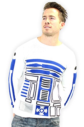 Star Wars Men's R2-D2 Adult Christmas Sweater - Medium White