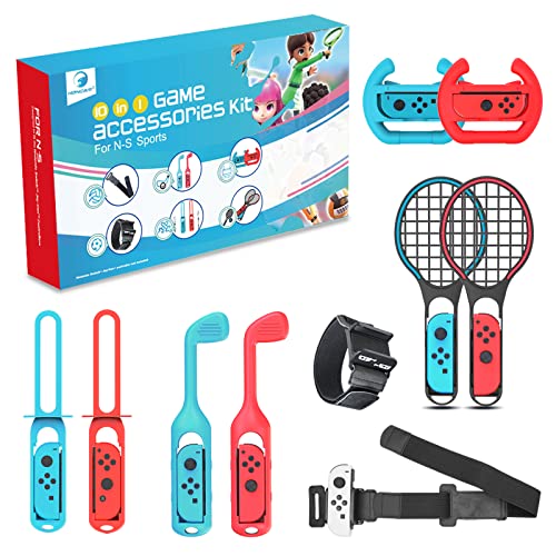 LANCUBE Sports Accessories - 10 in 1 Sports Accessories Bundle for Sports, Family Accessories Kit Compatible with OLED Sports
