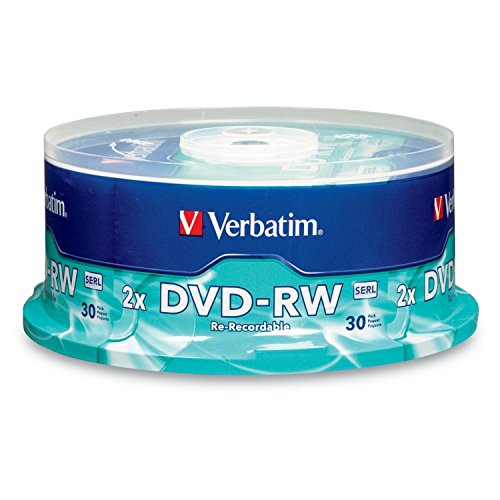 Verbatim DVD-RW Blank Discs 4.7GB 4X Recordable Discs - 30pk Spindle 95179