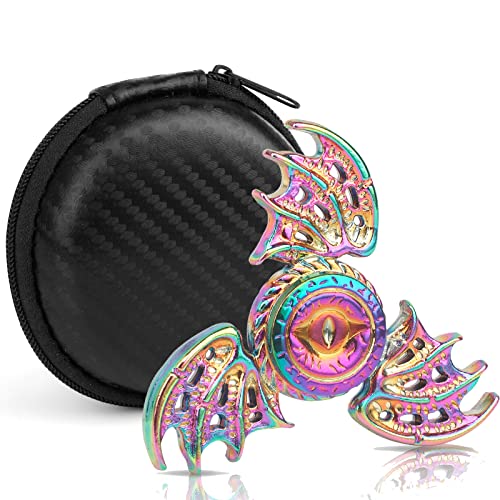 Umnodobn Dragon Fidget Spinner Anti Anxiety Toys Stress Relief Reducer Spin Fidgets Hand Bearing Metal Finger Spinners Toy Focus Fidgeting Restless Tri Spinner Best Novelty Gift for Adults Kids
