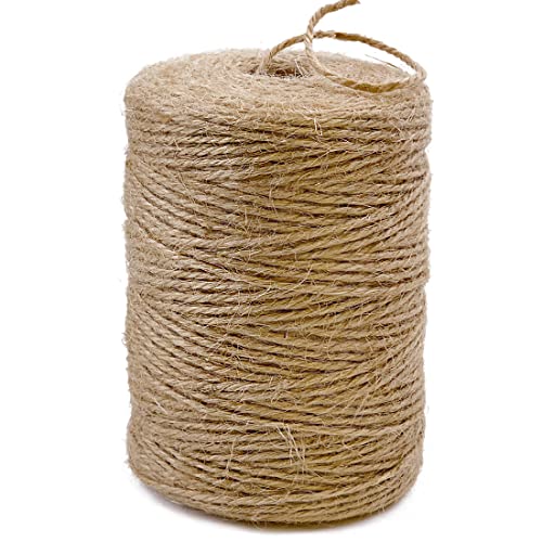 PerkHomy Natural Jute Twine 600 Feet Long Twine String for Crafts Gift Wrapping Packing Gardening Wedding Decor (Brown 2mm * 600feet)