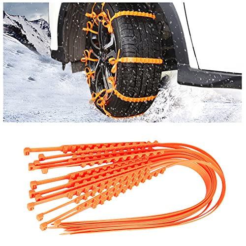 12 PCS Car Anti Skid Chains,Universal Reusable Nylon Snow Chains,Emergency Portable Mud Chains for Car SUV Trucks,Wheel Tyre Anti-Skid Chains Slip for Snow Ice Sand Mud Road Mountain Climbing