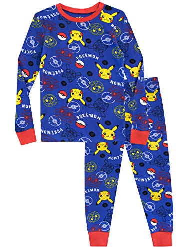 Pokemon Pajamas for Boys | Soft Cotton Pikachu Pajama | Officially licensed Kids Pokémon PJs Size 12 Blue