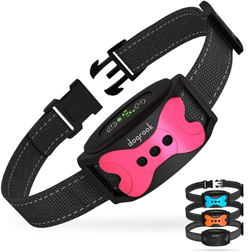 DogRook Dog Bark Collar - Rechargeable Smart Anti Barking Collar for Dogs - Waterproof No Shock Bark Collar for Small/Medium/Large Dogs - Anti Bark Collar for dogs with 5 Sensitivity Levels
