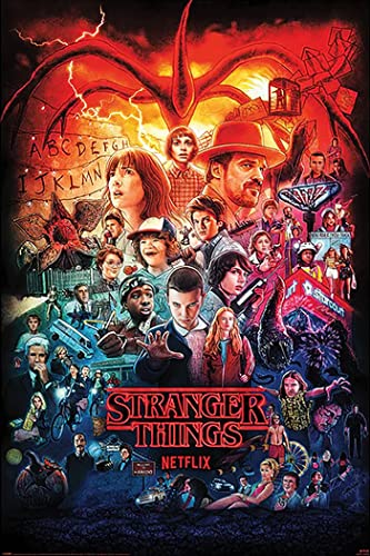 Stranger Things 1-4 - TV Show Poster/Print (Seasons 1,2, 3 & 4 - Montage) (Size: 24' x 36')