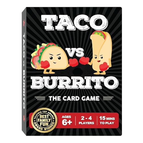 Taco vs Burrito Family Board Games for Kids 6-8, 8-12 & Up - Fun Travel Family Card Games for Kids, Gifts for 7, 8, 9 and 10 Year Old Boys and Girls