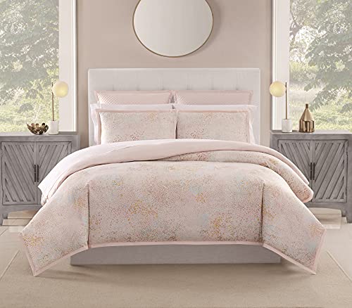 Charisma - Queen 3 Piece Comforter and Sham Set - Soft Watercolor Confetti Print - Linstrom Collection - Tan, CS4168QN-1500