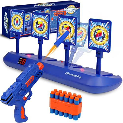 GMAOPHY Digital Targets with Foam Dart Toy Blaster, 4 Targets Auto Reset Electronic Scoring Toys, Ideal Gift of Birthday/Christmas for Age of 5 6 7 8 9 10+ Years Old Kid Boys Girls