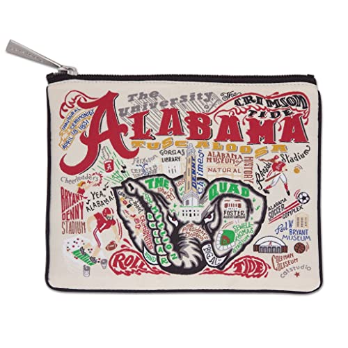 Catstudio Collegiate Zipper Pouch, University of Alabama Travel Toiletry Bag, Ideal Gift for College Students or Alumni, Makeup Bag, Dog Treat Pouch, or Travel Purse Pouch