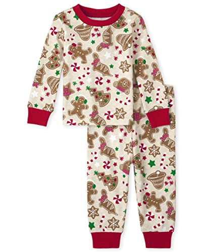 The Children's Place baby girls Family Matching Christmas Holiday Sets, Snug Fit 100% Cotton, Adult, Big Kid, Toddler, Pajama Set, Vanilla Gingerbread, 5T US