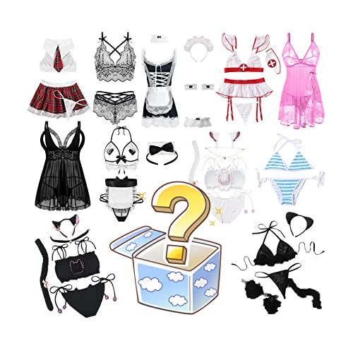 JESMING Mystery Lingerie Sexy Naughty Cosplay Lingerie for Sex Play Bridal Lingerie School Girl Lingerie Anime Babydoll Lingerie Exotic Lingerie Sets Maid Lingerie Underwear for Women Multicolor
