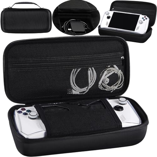 NICEPRING ROG Ally Handheld Case - Rog Ally Case for ASUS ROG Ally and Charger and Accessories - Back Bracket & Cooling Holes Design Waterproof Hard Shell Carrying Case - Handheld & Shoulder Carry