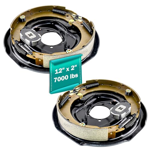JADODE Electric Trailer Brake Assembly 12' x 2' fits 7000 lbs Axle Trailers,Electric and Hydraulic Brake for One Pair- 23-108-00/23-181-00 Trailer Brakes