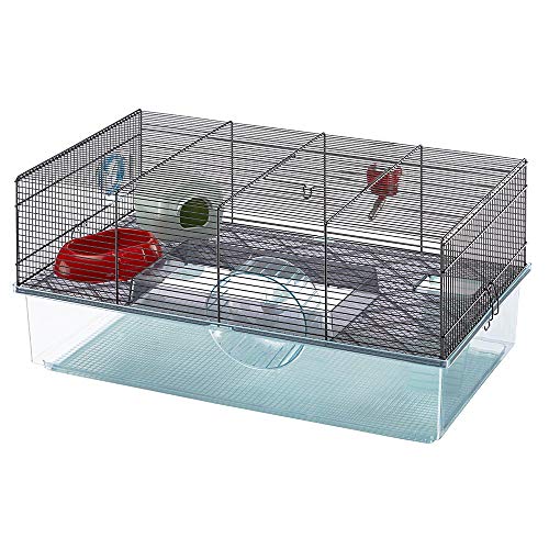 Ferplast Favola Large Hamster Cage Includes Free Water Bottle, Exercise Wheel, Food Dish & Hamster Hide-Out Measures 23.6L x 14.4W x 11.8H-Inches & Includes 1-Year Manufacturer's Warranty