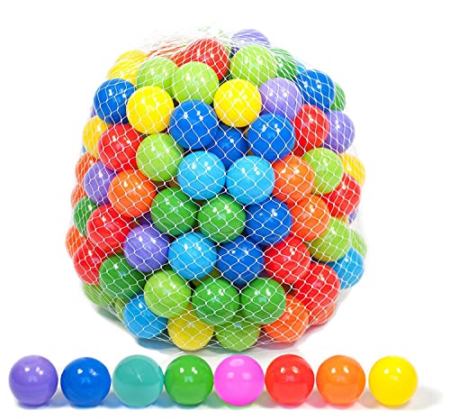 Playz Ball Pit Balls 200 Count, Crush Proof Ball Pit Balls for Babies, Kids & Toddlers in 8 Bright Colors, Soft & Safe Plastic Balls for Ball Pit, BPA Free Baby Toddler Pit Balls 2.1 Inch