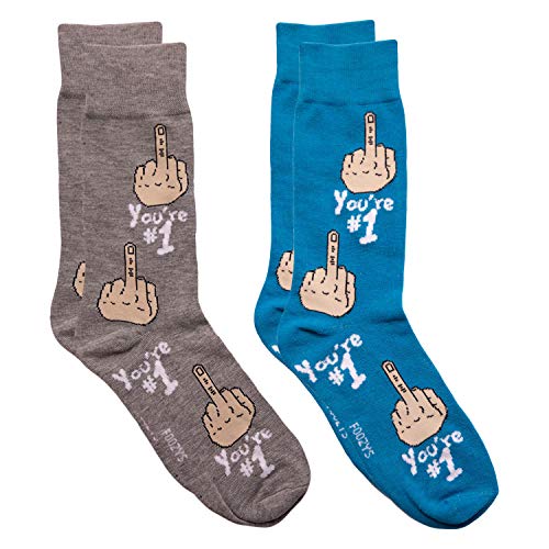 Foozys Mens Crew Socks | Late Night Party & Up to No Good Novelty Socks | 2 Pair (Youre #1)
