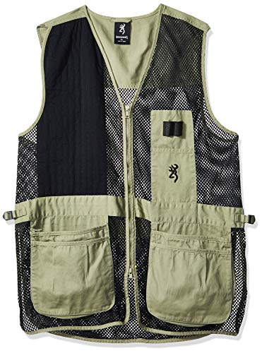 BROWNING Trapper Creek Mesh Shooting Vest, Color: Sage/Black, Size: M (3050265402)