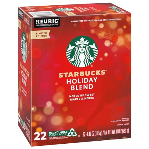 Starbucks Single-Serve Coffee K-Cup, Holiday Blend, Pack Of 22 K-Cups