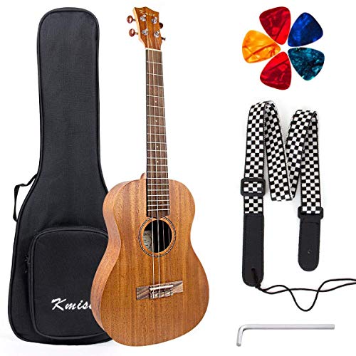 Kmise Baritone Ukulele,Ukelele 30 inch Professional Mahogany Uke with DGBE String Strap Ukalalee Picks
