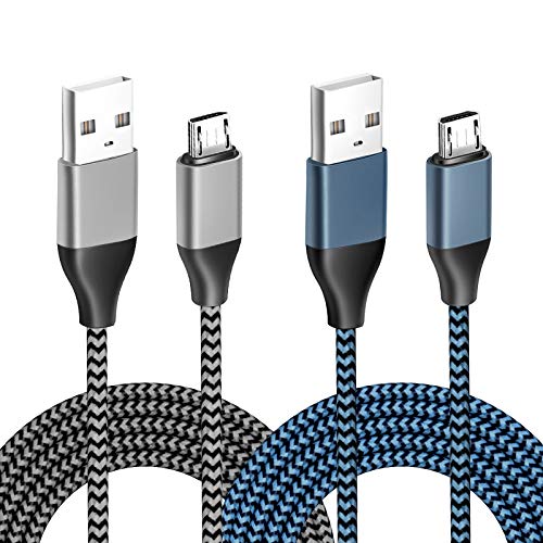 Charger for PS4 Controller Charging Cable 2PCS 10FT Nylon Braided Micro USB 2.0 High Speed Data Sync Cord for Xbox One S/X, Playstation 4, PS4 Slim/Pro Controller Charger and Play Cord