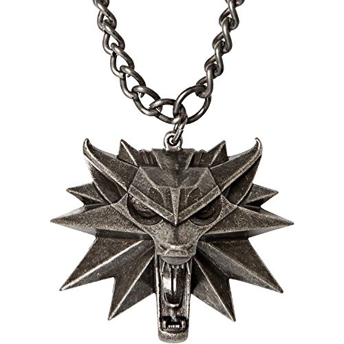 JINX The Witcher 3 Necklace with White Wolf Medallion