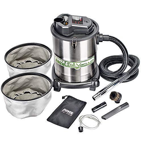 PowerSmith PAVC102 10 Amp 4 Gallon All-In-One Ash and Shop Vacuum/Blower with 10' Hose, Brush Nozzle, Pellet Stove , 16' Power Cord, 1 1/4' Adapter, and 2 Filters, Silver