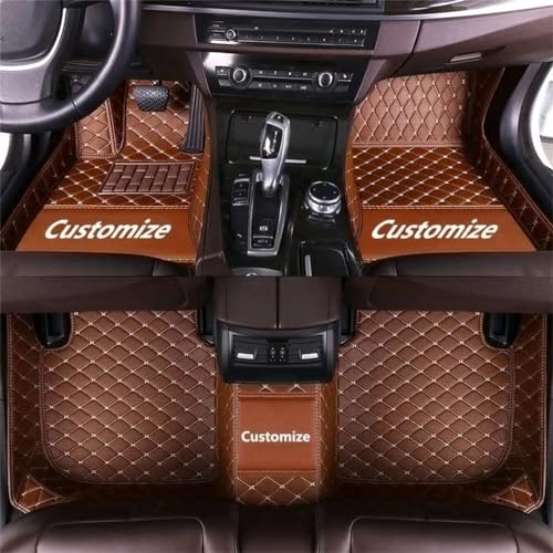 Car Floor Mats for 99.9% Sedan SUV Sports Customize Liners Car Floor mat All Weather Pads Leather Full Coverage Emergency Waterproof Custom Floor mats Carpets (Light Brown)