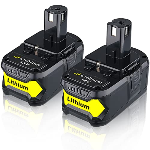 CEENR 2 Pack P108 6.0Ah Replacement for Ryobi 18V Battery Compatible with Ryobi ONE Plus 18 Volt Lithium Batteries P108 6Ah P102 P105 P104 P108 P109 Fan Leaf Blower Cordless Power Tool Battery