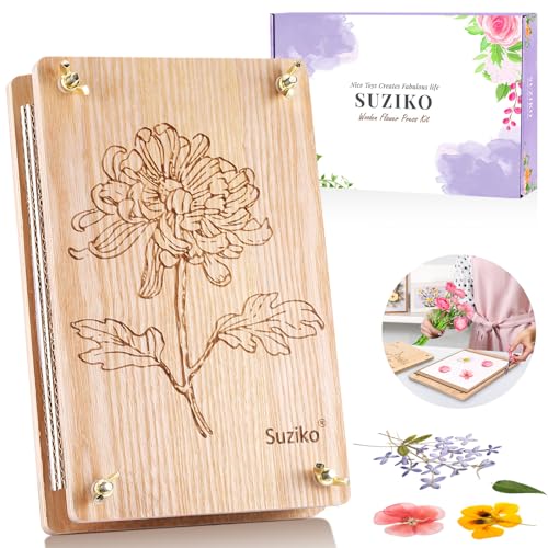 Suziko Large Flower Press Kit for Adults& Kids Flower &Plant Preservation Kit Measures 10.8' x 6.9' Arts and Crafts for Adults Leaf Press & Flower Press- Great Gift for Lovers