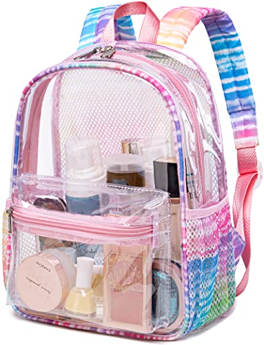 BTOOP Clear Mini Backpack Stadium Approved 12x6x12 for Kids Girls Small Transparent Backpacks Plastic See Through Bag Purse for Work Festival Security Travel