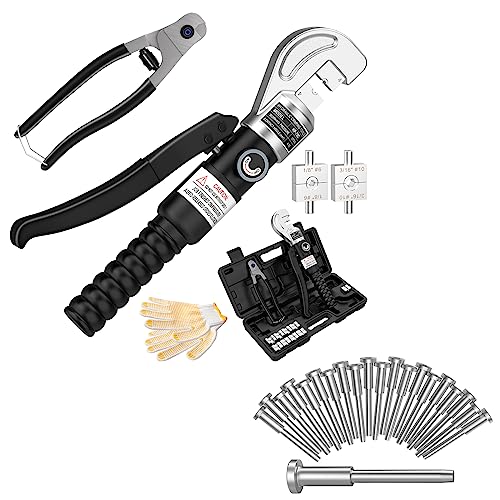 BLIKA 20 Pack 1/8' Stainless Steel Invisible Receiver and Swage Stud End and Cable Railing Crimping Tool