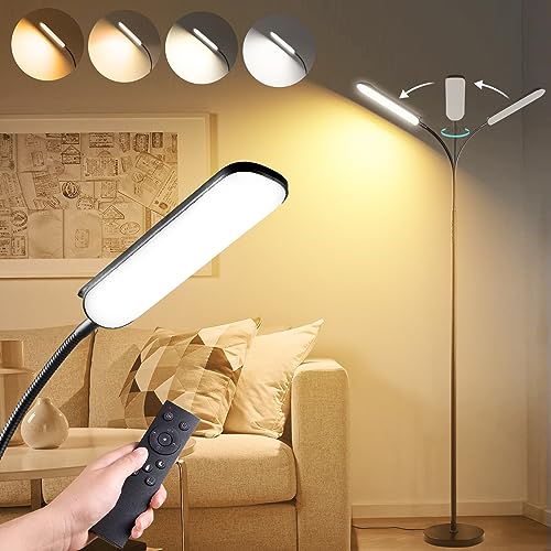 [2023 New] Floor Lamp, 18W 1800LM Super Bright LED Light Lamp with Remote & Works with Smart Plug, Dimmable Timing Eye Caring Reading Light Modern Standing Floor Lamp for Living Room Bedroom Office