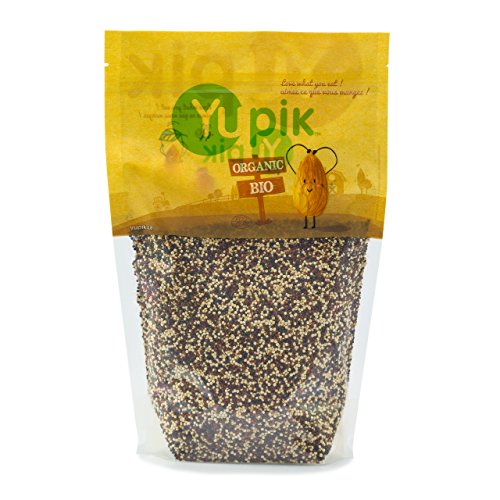 Yupik Organic Tri-Color Mixed Quinoa, 2.2lb, Non-GMO, Vegan, Gluten-Free, Pack of 1