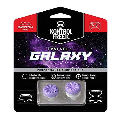 KontrolFreek FPS Freek Galaxy Performance Thumbsticks for Nintendo Switch | 1 Mid-Rise, 1 High-Rise Concave | Purple