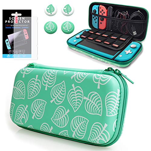 KJ-KayJI Carrying Case Compatible Nintendo Switch Lite, Portable Travel Carry Case with 1 Nintendo Switch Lite Screen Protector and 4 Leaf Thumb Grip with storage for Switch Lite Games & Accessories
