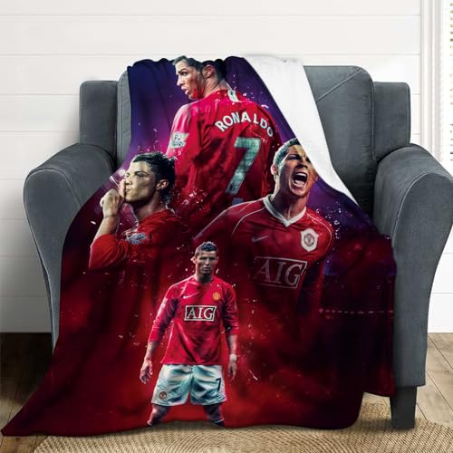 NUNETH 40 * 60 Soccer Gift Blanket Super Soft Flannel Throw Blanket Warm Comfortable Smooth Fuzzy Plush Blanket Gifts for Kids Adults All Season