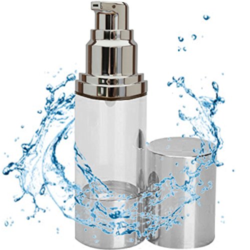 Sterile Airless Pump Bottle 1oz - Vacuum Cosmetic Travel Container– Refillable Small Pump Bottle for Makeup Foundations, Serums & Creams - Lightweight Shock & Leak proof Travel Pump Bottle - BPA Free