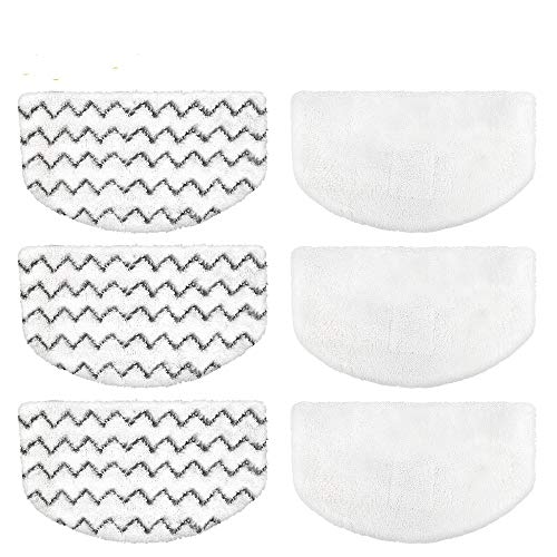 Steam Mop Replacement Pads for Bissell Powerfresh Steam Mop Pads Compatible with 1940 1440 1544 Series 19402 19404 19408 19409 1940a 1940f 1940q 1940t 1940w Washable Reusable Steam Mop Pad (6- PACK)