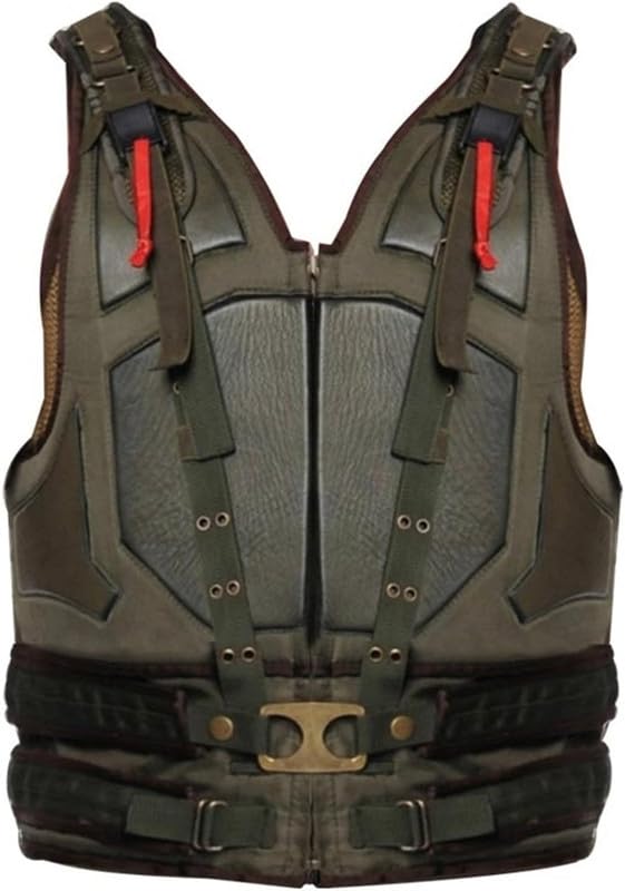 Speedy Trend Bane Vest - Mens Green Dark Rises Vest - Tom Military Faux Leather Motorcycle Vest - Tactical Sleeveless Cosplay Halloween Costume