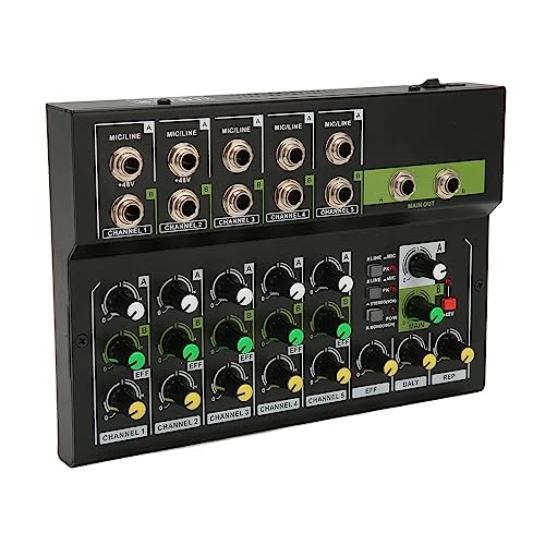 Compact Studio Mixer, 10 Channel Stereo Sound Mixing Board Independent Sound Adjustment for Home Recording (US Plug)