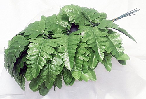 24 Artificial Silk Green Fern Leaf Picks for Floral Arranging, Crafting and Creating