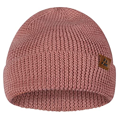 DANISH ENDURANCE Merino Wool Beanie for Men & Women, Knitted Winter Hat, Pink, One Size