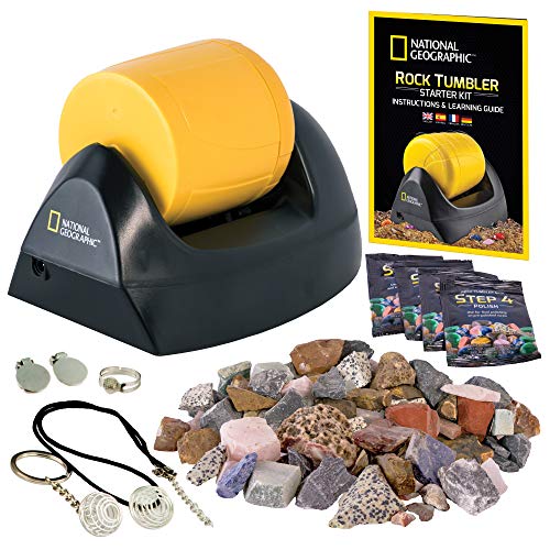 NATIONAL GEOGRAPHIC Starter Rock Tumbling Kit - Durable Leak-Proof Polisher for Kids Complete Geology Hobby Science Kit, Rocks and Crystals Kids, A Great STEM Activity