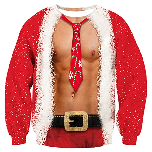 Leapparel 70s Men And Women Unisex Ugly Christmas Sweatshirt Cute Rainbox Tree With Xmas Light Up Sweater Novelty Over Size One Piece Winter Holiday Jumper Top Shirts For Adult XXXL