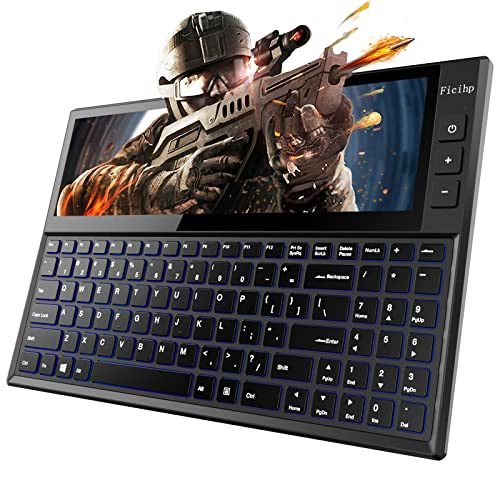 Fagomfer FICIHP K1 12.6' Portable Monitor Touchscreen Keyboard，98 Keys Ultra Slim RGB Compact Scissor Switch Keyboard, Plug and Play USB-C Multifunctional Split Screen Keyboard for Windows/Mac/Android